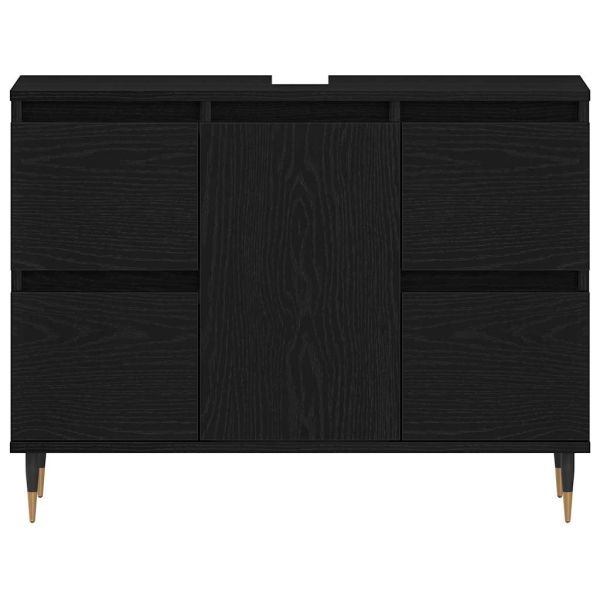 Шкаф за мивка в баня Черния дъб 80 x 33 x 60 см Инженерно дърво