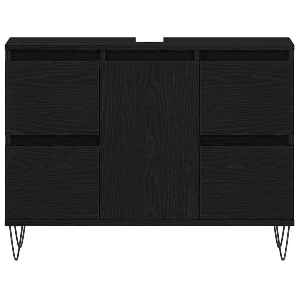 Шкаф за мивка в баня Черния дъб 80 x 33 x 60 см Инженерно дърво