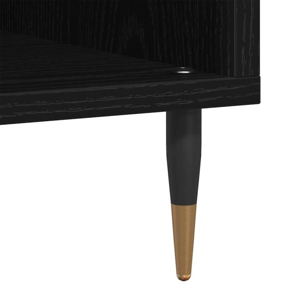 Шкаф за грамофонни плочи с рафт Черния дъб 100 x 38 x 48 см