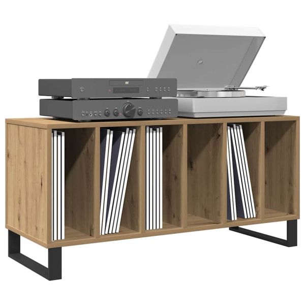 Шкаф за грамофонни плочи с рафт дъб артизан 100 x 38 x 48 см