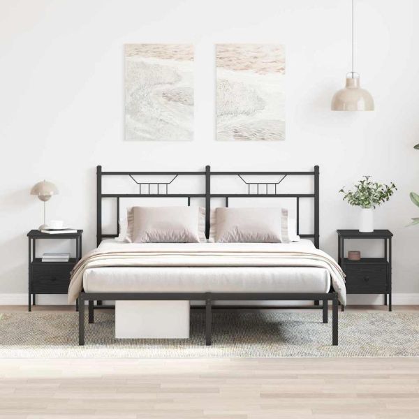 Нощен шкаф 2 pcs Черния дъб 34 x 36 x 50 см Инженерно дърво