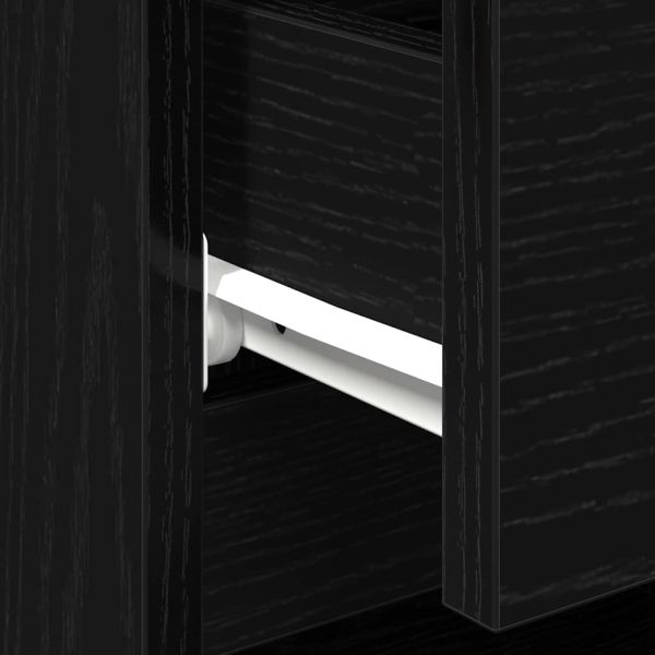 Нощен шкаф 2 pcs Черния дъб 40 x 35 x 50 см Инженерно дърво