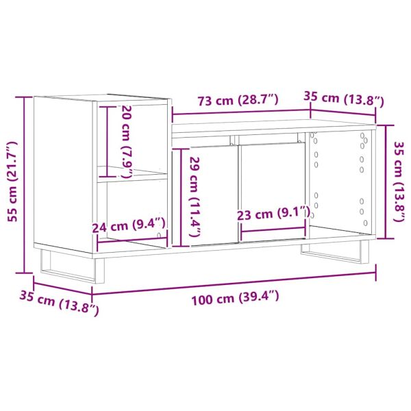 Комплект ТВ шкаф Черния дъб 100 x 35 x 55 см Инженерно дърво