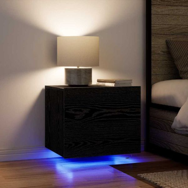 Нощен шкаф 2 pcs Черния дъб 50 x 39 x 41 cm Инженерно дърво