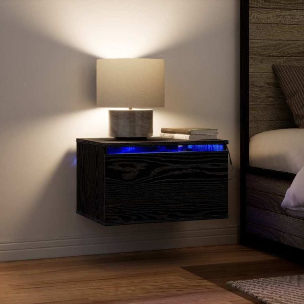 Стенен шкаф за нощно шкафче 2 pcs Черния дъб 50 x 36 x 30 см