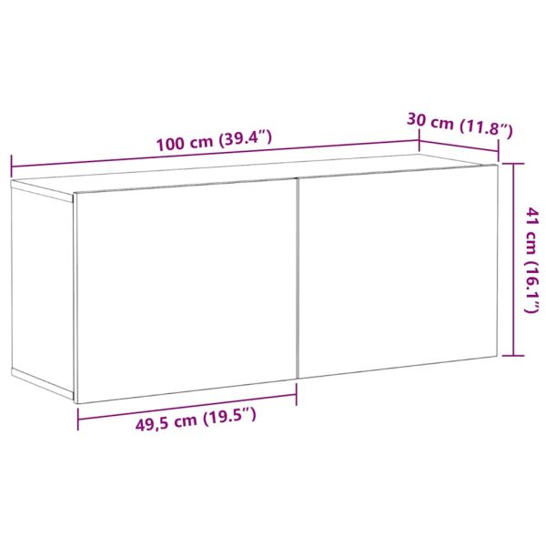 Комплект ТВ шкаф Черния дъб 100 x 30 x 41 см Инженерно дърво