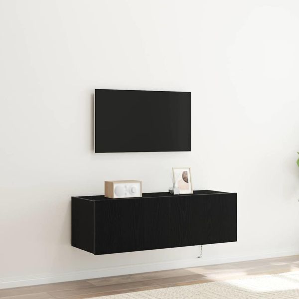 TV стенен шкаф 2 pcs Черния дъб 100 x 35 x 31 cm