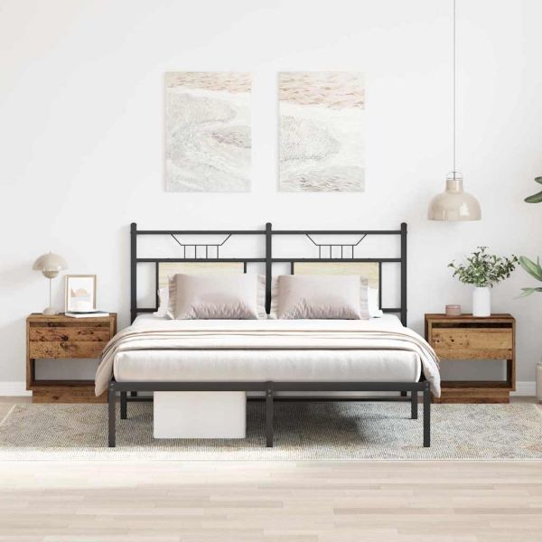 Нощна маса 2 pcs Старо дърво 45 x 34 x 44 см Инженерно дърво