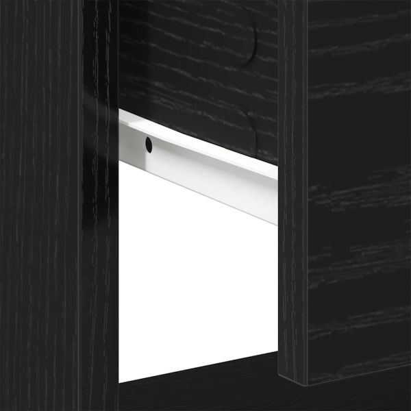 Нощна маса 2 pcs Черния дъб 45 x 34 x 44 см Инженерно дърво