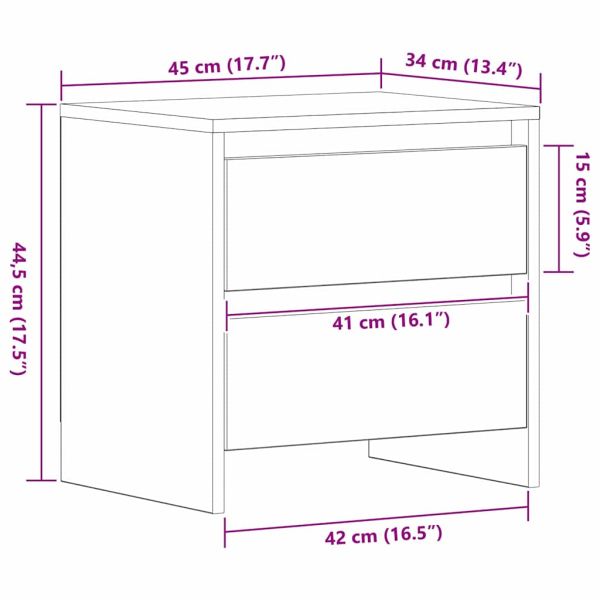 Нощен шкаф с чекмедже Дъб 45 x 34 x 44,5 см Инженерно дърво