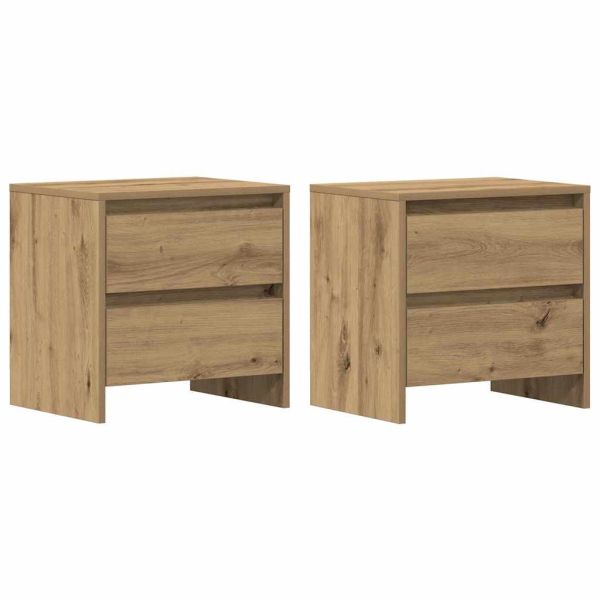 Нощен шкаф 2 pcs Дъб 45 x 34 x 44,5 см Инженерно дърво