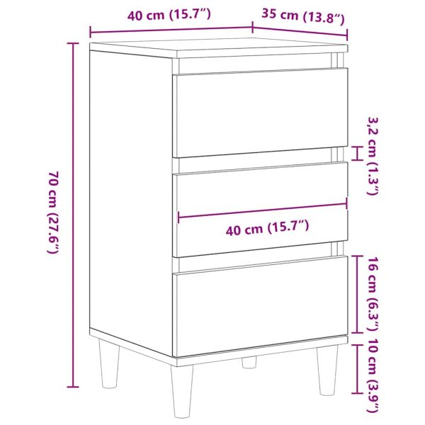 Нощен шкаф с чекмедже Дъб 40 x 35 x 70 см Инженерно дърво