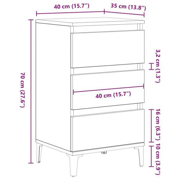 Нощен шкаф с чекмедже Дъб 45 x 35 x 44 см Инженерно дърво