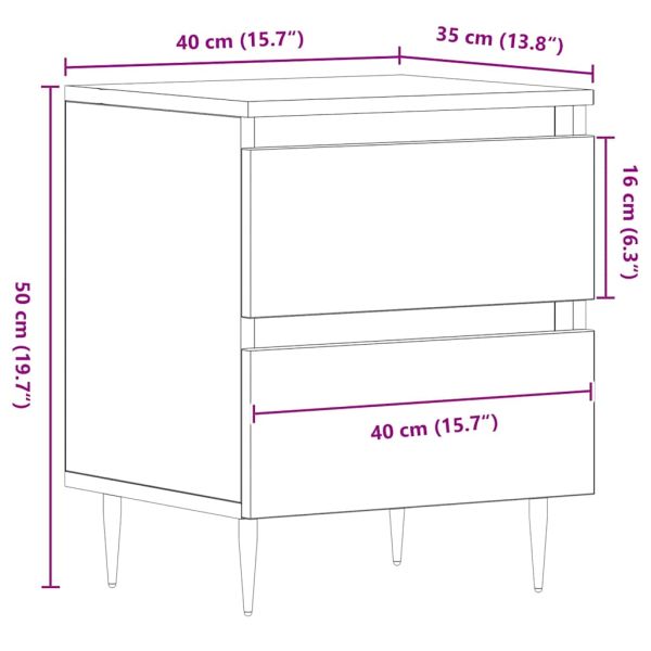 Нощен шкаф Старо дърво 40 x 35 x 50 см Инженерно дърво