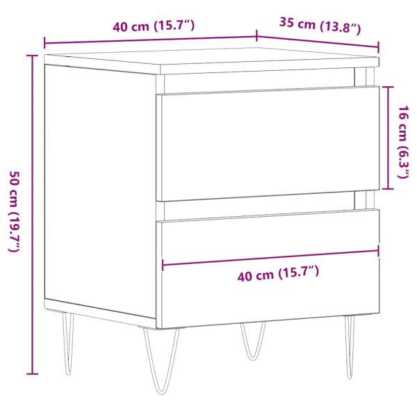 Нощен шкаф Старо дърво 40 x 35 x 50 см Инженерно дърво