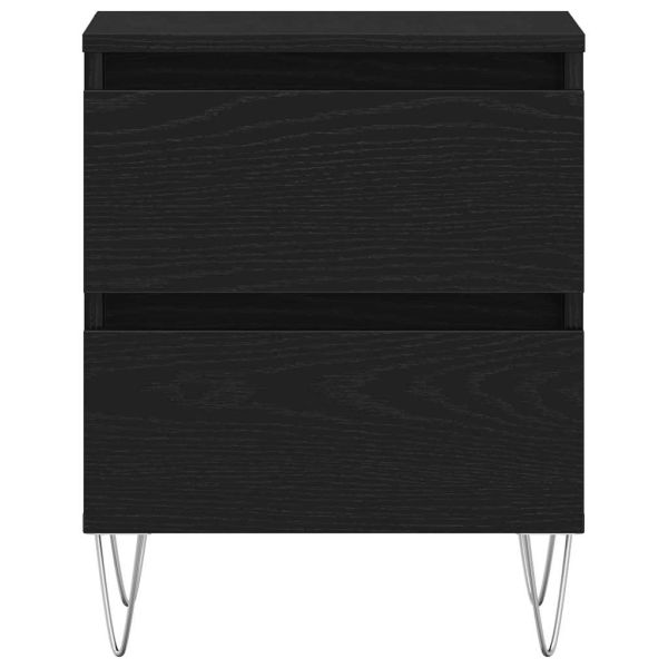 Нощен шкаф 2 pcs Черен дъб 40 x 35 x 50 см Инженерно дърво