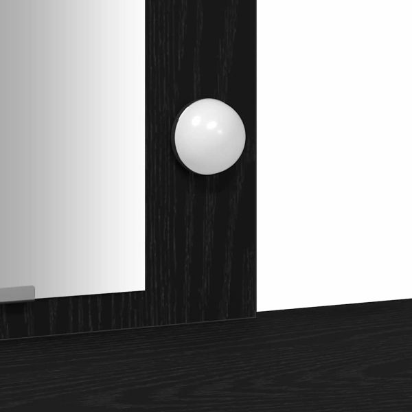 Тоалетка със съхранение Черно 102 x 33 x 135 см Инженерно дърво