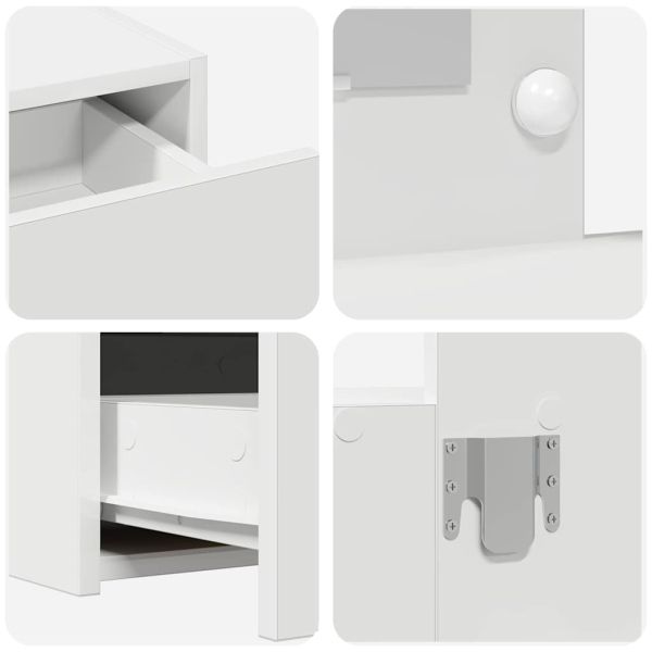 Тоалетка с чекмедже Бяло 100 x 40 x 70 см Инженерно дърво