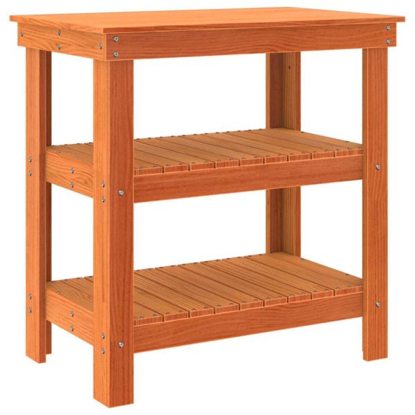 Работна маса с рафт Кафяво с восъчно покритие 78,5 x 50 x 80 см