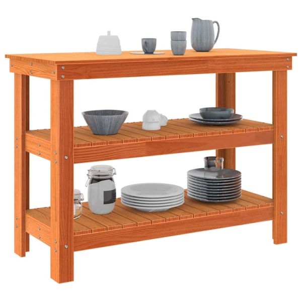 Работна маса Восъчнокафяв 110,5 x 50 x 80 cm Борово дърво масив