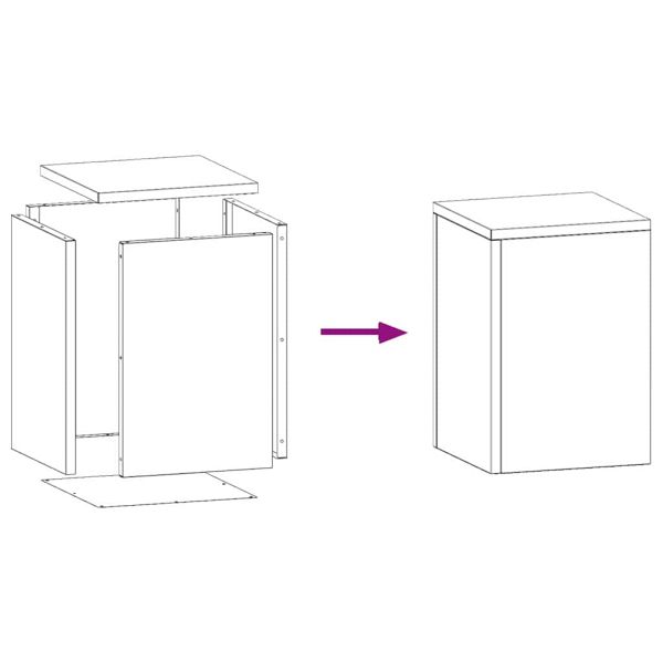 Стойка за растения 2 pcs Черно 24 x 24 x 35 см Стомана