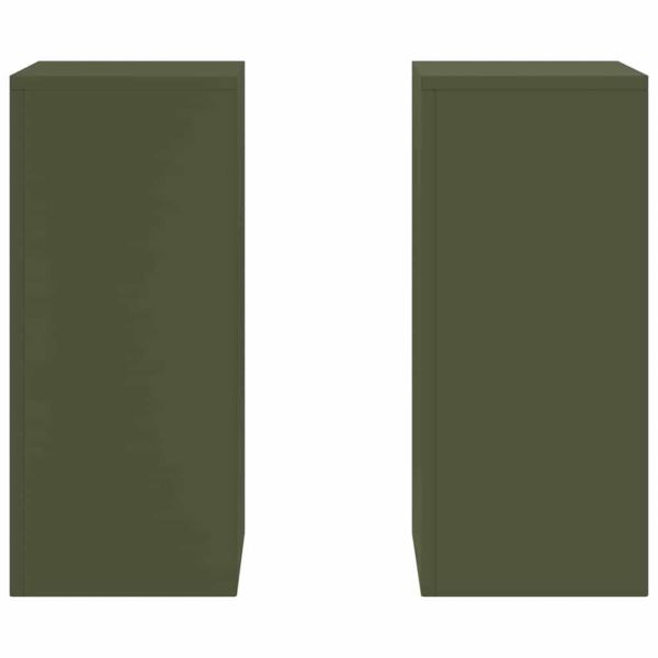 Стойка за растения 2 pcs Маслиненозелен 24 x 24 x 55 см Стомана