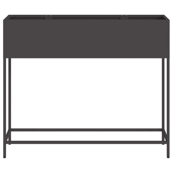 Повдигната градинска саксия Черно 100 x 26 x 82 см Стомана