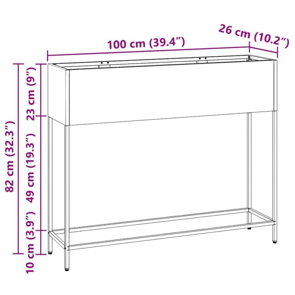 Повдигната градинска саксия Сребрист 100 x 26 x 82 см