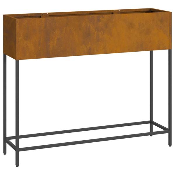 Повдигната градинска саксия Ръждясало 100 x 26 x 82 см Стомана