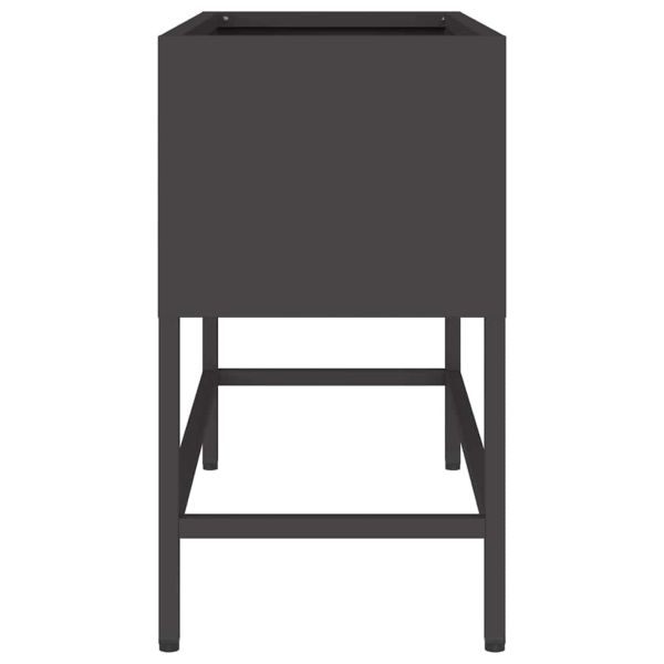 Повдигната градинска саксия Черно 60 x 26 x 45 см Стомана