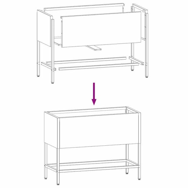 Повдигната градинска саксия Антрацит 60 x 26 x 45 см Стомана