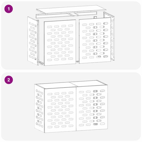 Покритие за климатик Черно 90 x 40 x 60 см Стомана