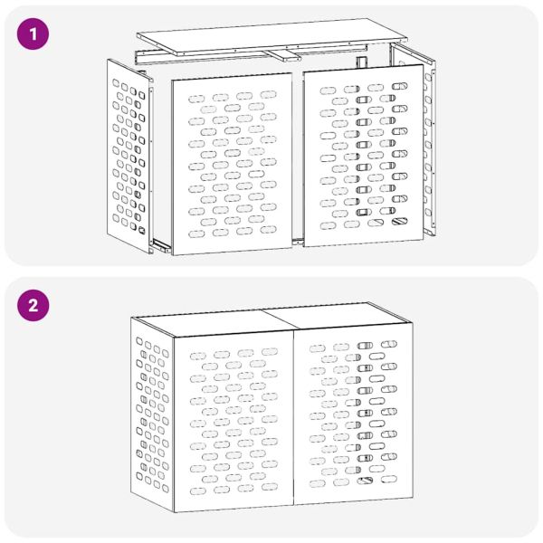 Покритие за климатик Черно 100 x 50 x 70 cm Стомана