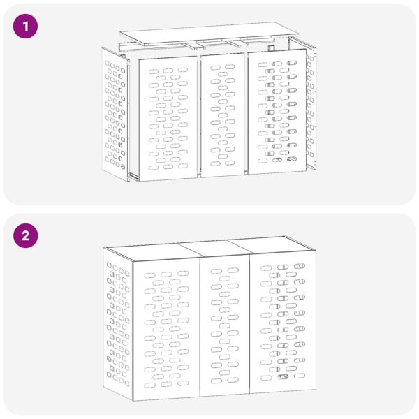 Покритие за климатик Бяло 110 x 50 x 80 cm Стомана