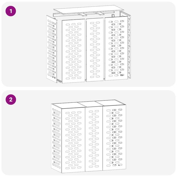 Покритие за климатик Бяло 110 x 50 x 105 см Стомана