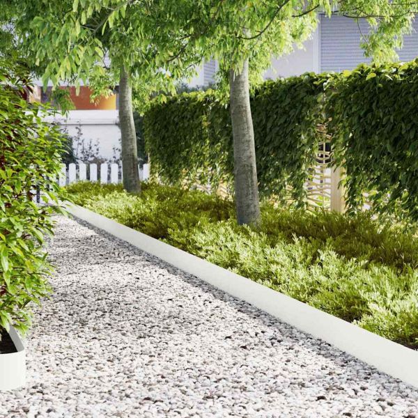 Ограда за трева 10 pcs Бяло 100 x 0.05 x 20 см