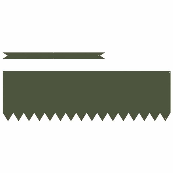 Ограда за трева 10 pcs Маслинено зелено 100 x 0.05 x 20 см