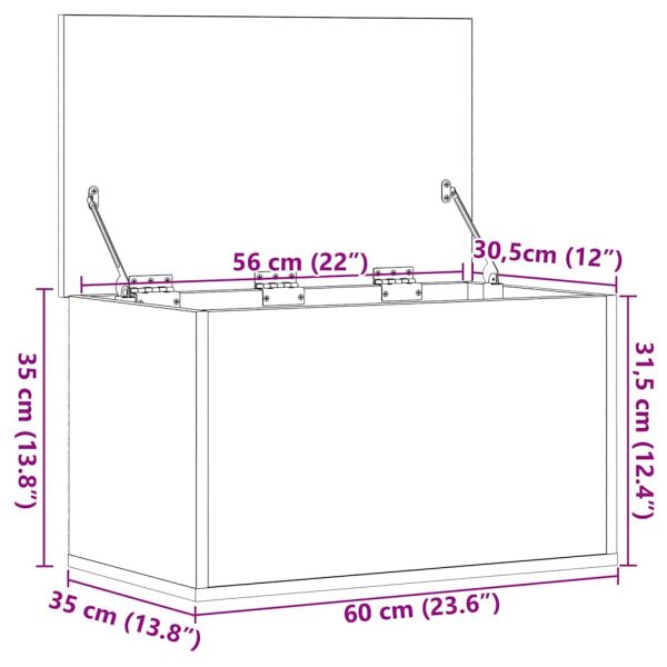 Кутия за съхранение Черния дъб 60 x 35 x 35 cm Инженерно дърво