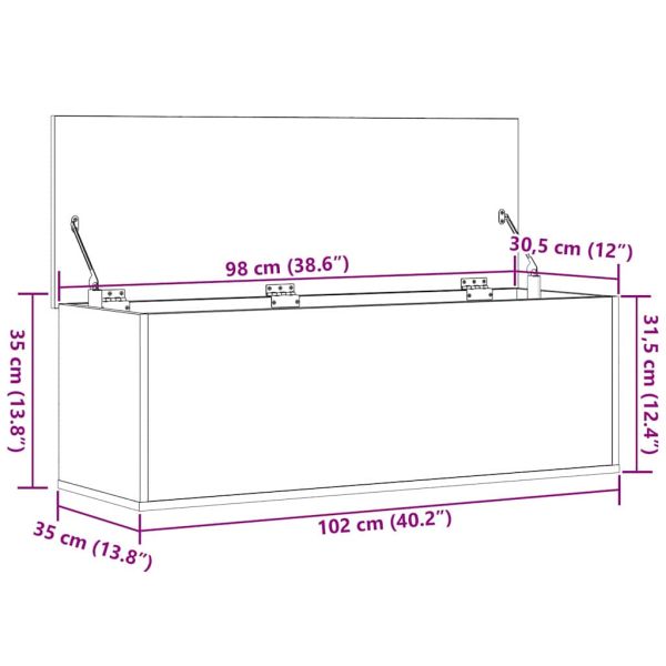 Кутия за съхранение Черния дъб 102 x 35 x 35 cm Инженерно дърво