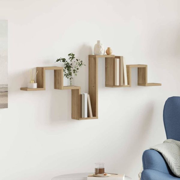 Стенен рафт Монтиране на стена Дъб 104.5 x 43 x 10 см