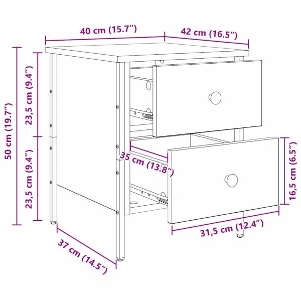 Нощно шкафче с чекмедже дъб артизан 40 x 42 x 50 cm