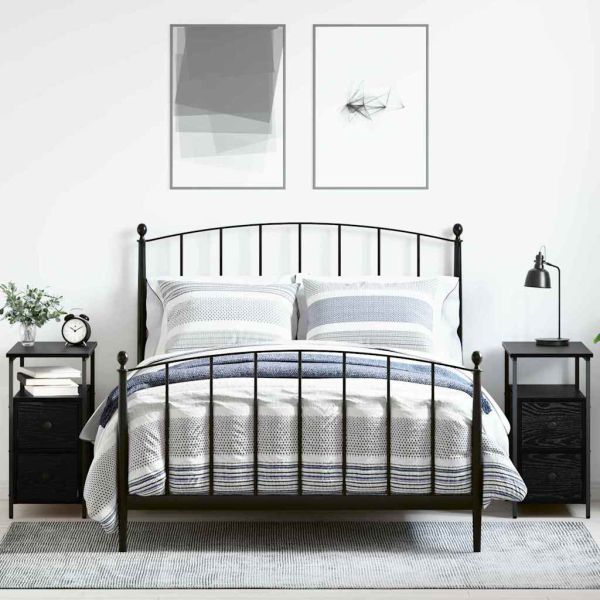 Нощен шкаф 2 pcs Черен дъб 30 x 60 x 60 см Инженерно дърво