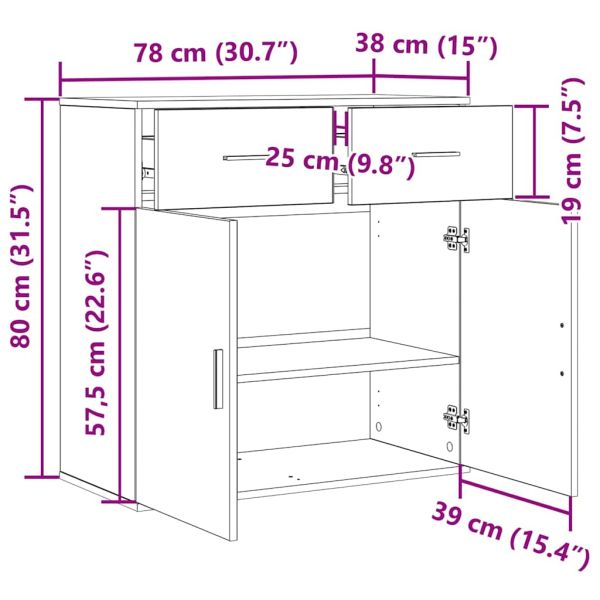 Служебен шкаф Черния дъб 78 x 38 x 80 см Инженерно дърво