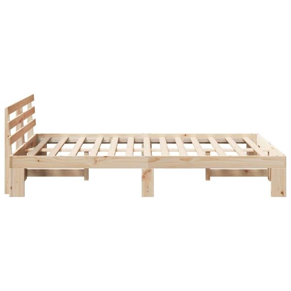 Рамка за легло Естествен 135 x 190 cm Солидно борово дърво