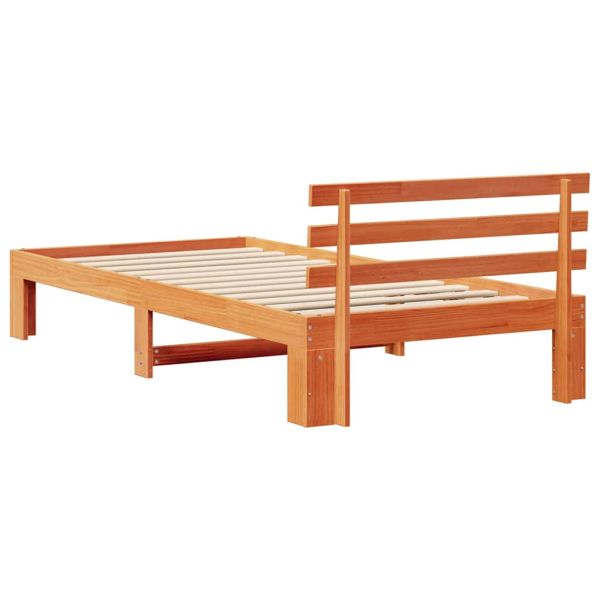 Рамка за легло с таблото Кафяво с восъчно покритие 90 x 200 cm