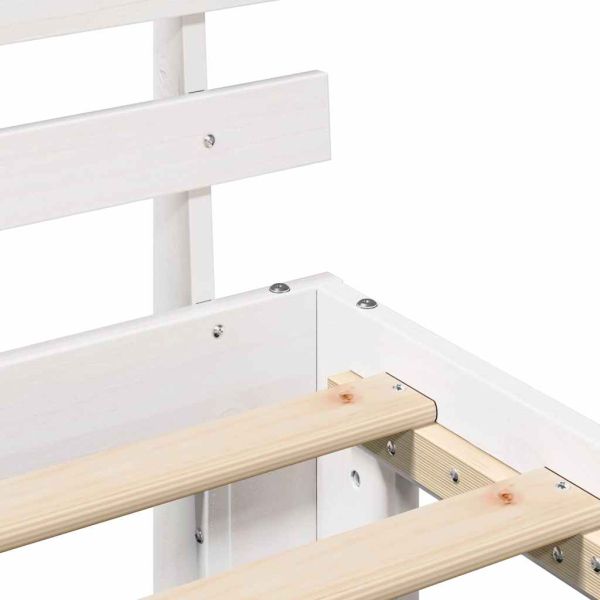 Рамка за легло с таблото Бяло 80 x 200 cm Солидно борово дърво