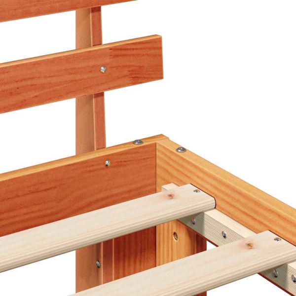 Рамка за легло с таблото Кафяво с восъчно покритие 75 x 190 cm