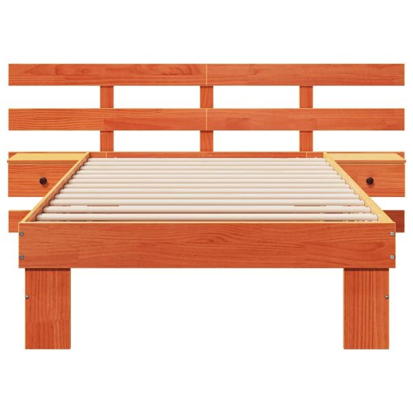 Рамка за легло с таблото Кафяво с восъчно покритие 75 x 190 cm