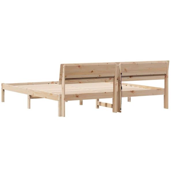 Рамка за легло Кафяво 180 x 200 cm Солидно борово дърво