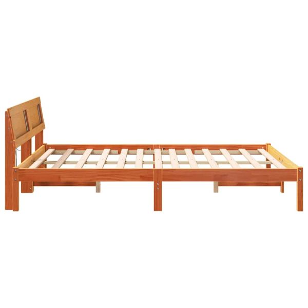 Рамка за легло с таблото Кафяво с восъчно покритие 140 x 200 cm
